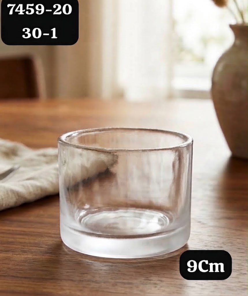 Photophore / Petit Vase en Verre Épais 9 cm