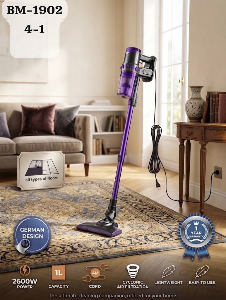 Aspirateur Balai Filaire Cyclonique 2600W - BM-1902