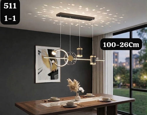 Lustre Suspension Design Astronomique LED avec Projection Étoilée